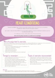 Exercise right for kids Condition Factsheet_Heart Condition