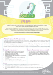 Exercise right for kids Condition Factsheet_Epilepsy