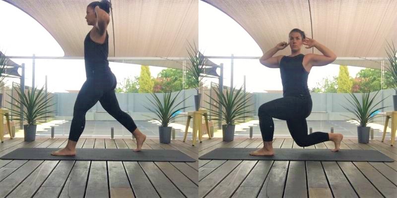 rotating split squat